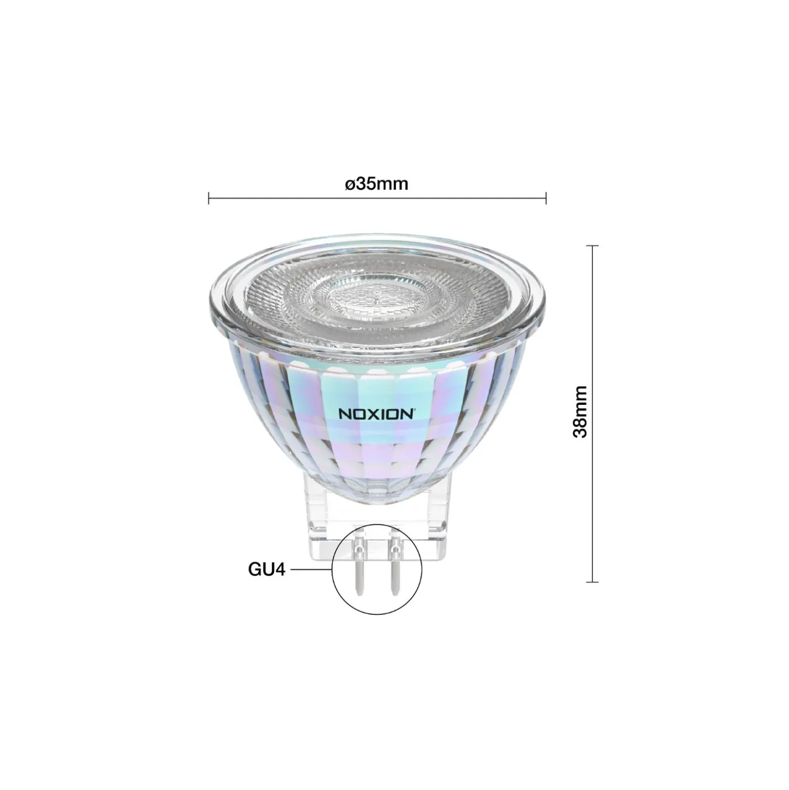 Noxion LED Spot GU4 MR11 4.5W 345lm 36D - 927 Extra Varm Vit | Bästa Färgåtergivning - Ersättare 35W