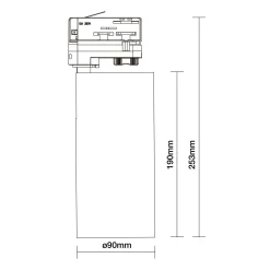 Noxion LED Spårbelysning 3-Fas Ecowhite Aluminium Vit 30W 2960lm 36D - 830 Varm Vit | UGR <19