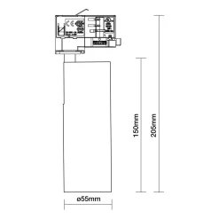 Noxion LED Spårbelysning 3-Fas Ecowhite Aluminium Vit 10W 840lm 36D - 830 Varm Vit