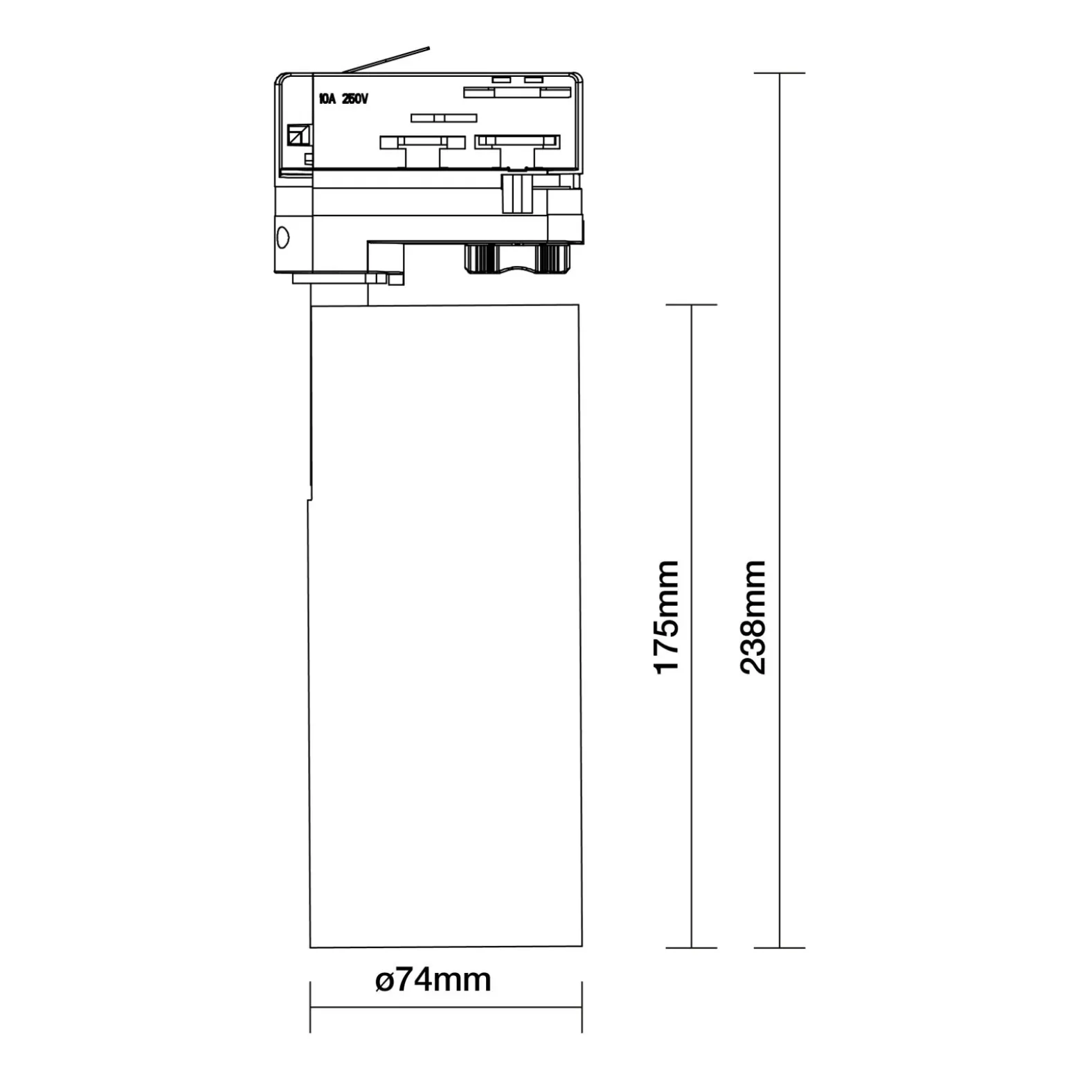Noxion LED Spårbelysning 3-Fas Ecowhite Aluminium Vit 20W 1970lm 36D - 830 Varm Vit | UGR <19