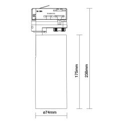 Noxion LED Spårbelysning 3-Fas Ecowhite Aluminium Vit 20W 2060lm 36D - 840 Kallvit | UGR <19