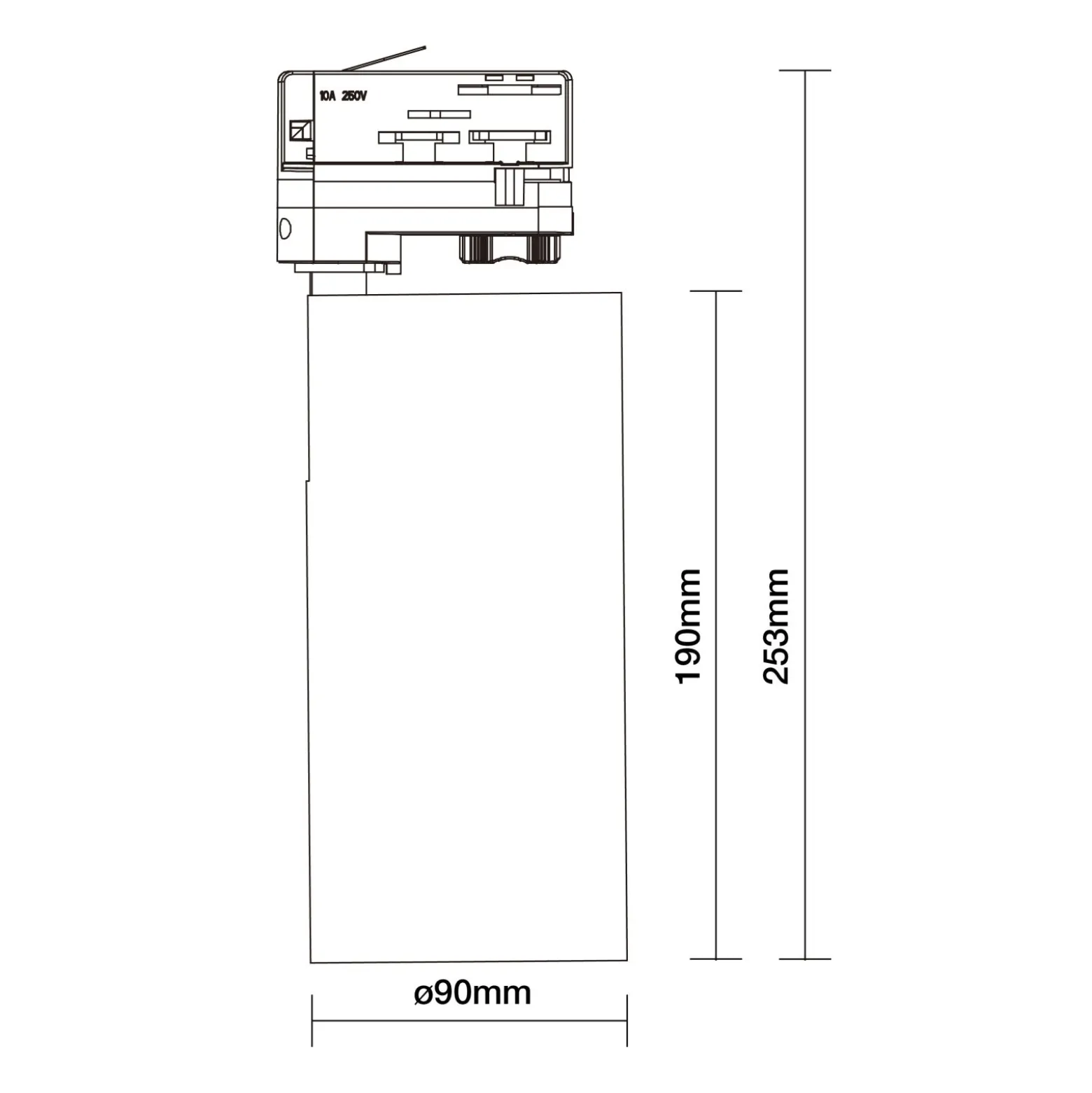 Noxion LED Spårbelysning 3-Fas Ecowhite Aluminium Svart 30W 3210lm 36D - 840 Kallvit | UGR <19