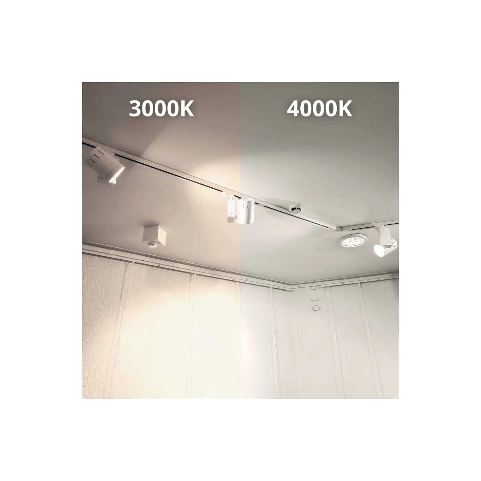 Noxion LED Spårbelysning 3-fas Spot Accento Grå 35W 3100lm 36D - 930 Varm Vit | Bästa färgåtergivning
