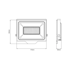 Noxion LED Strålkastare Beamy G3.1 Svart 50W 5500lm 110D - 840 Kallvit | IP65 - Symmetrisk