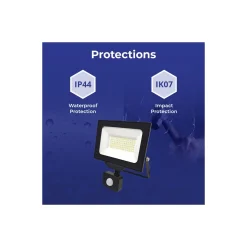 Noxion LED Strålkastare Beamy G3 50W 5500lm 110D - 830 Varm Vit | IP44 - Rörelse- och Ljussensor - Symmetrisk