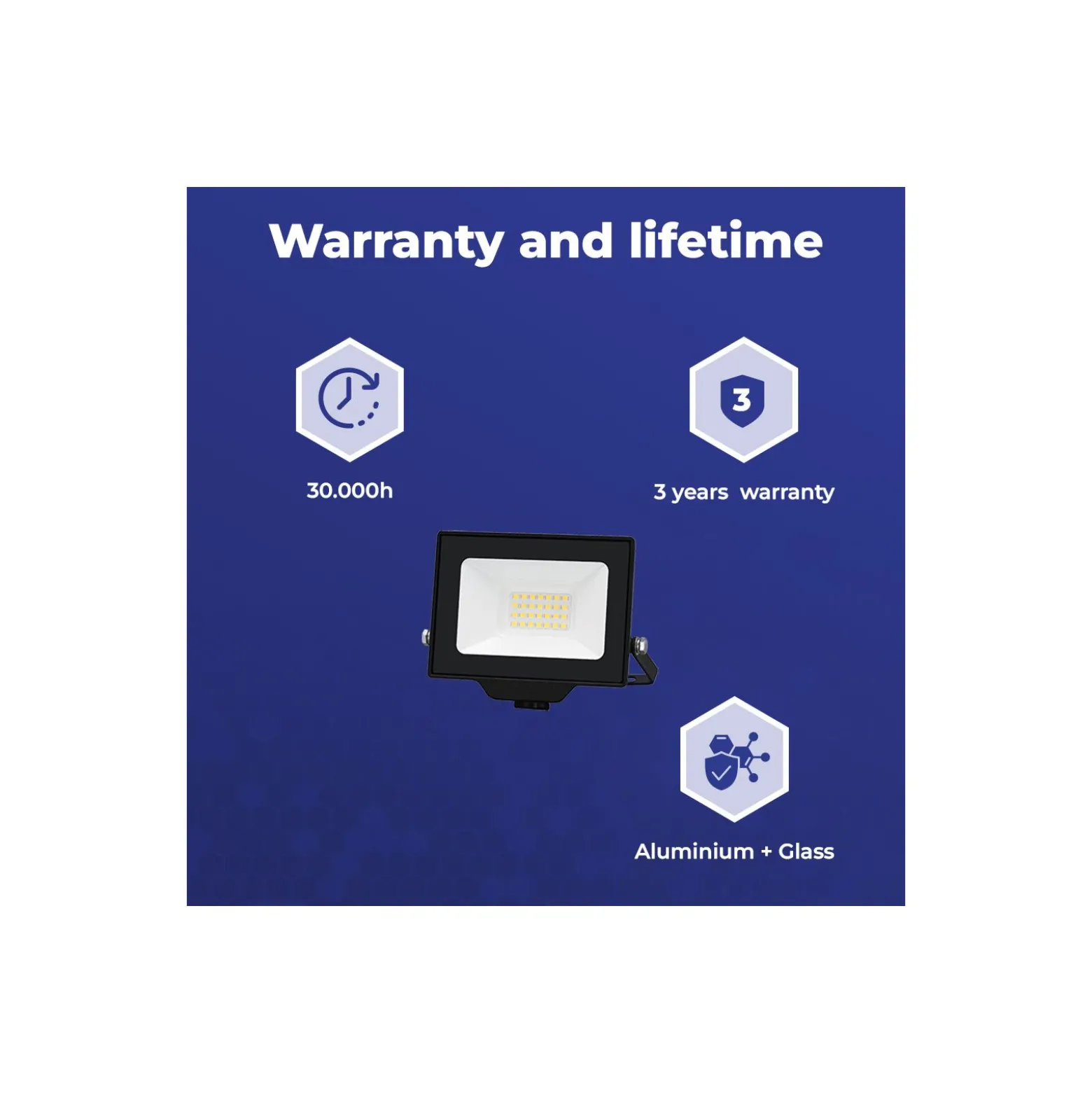 Noxion LED Strålkastare Beamy Aluminium Svart 20W 2200lm 100D - 830 Varm Vit | IP65 - Symmetrisk