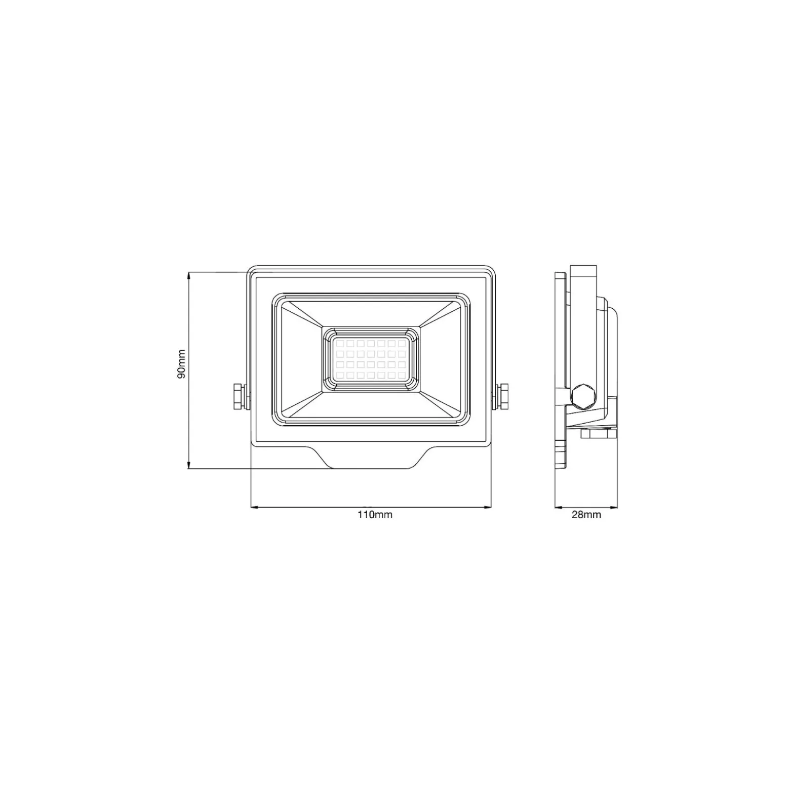 Noxion LED Strålkastare Beamy Aluminium Svart 20W 2200lm 100D - 830 Varm Vit | IP65 - Symmetrisk