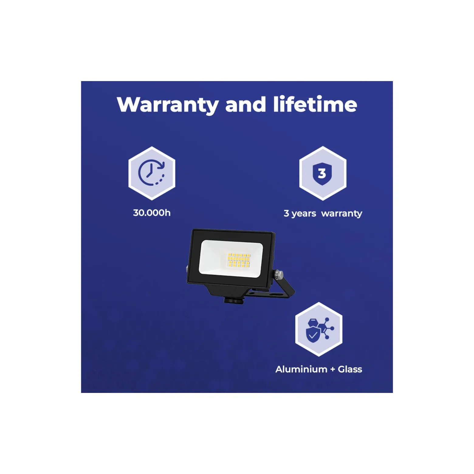 Noxion LED Strålkastare Beamy G3.1 Svart 10W 1100lm 100D - 830 Varm Vit | IP65 - Symmetrisk