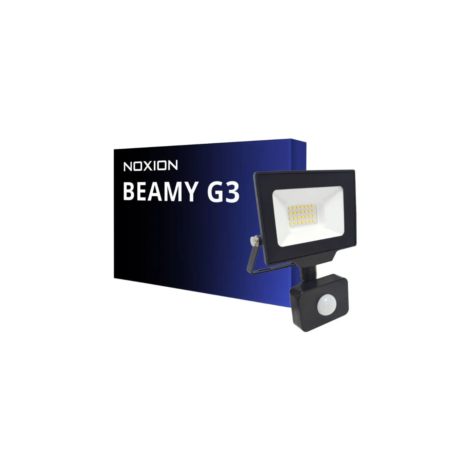 Noxion LED Strålkastare Beamy G3.1 Svart 20W 2200lm 100D - 830 Varm Vit | IP44 - Rörelse- och Ljussensor - Symmetrisk