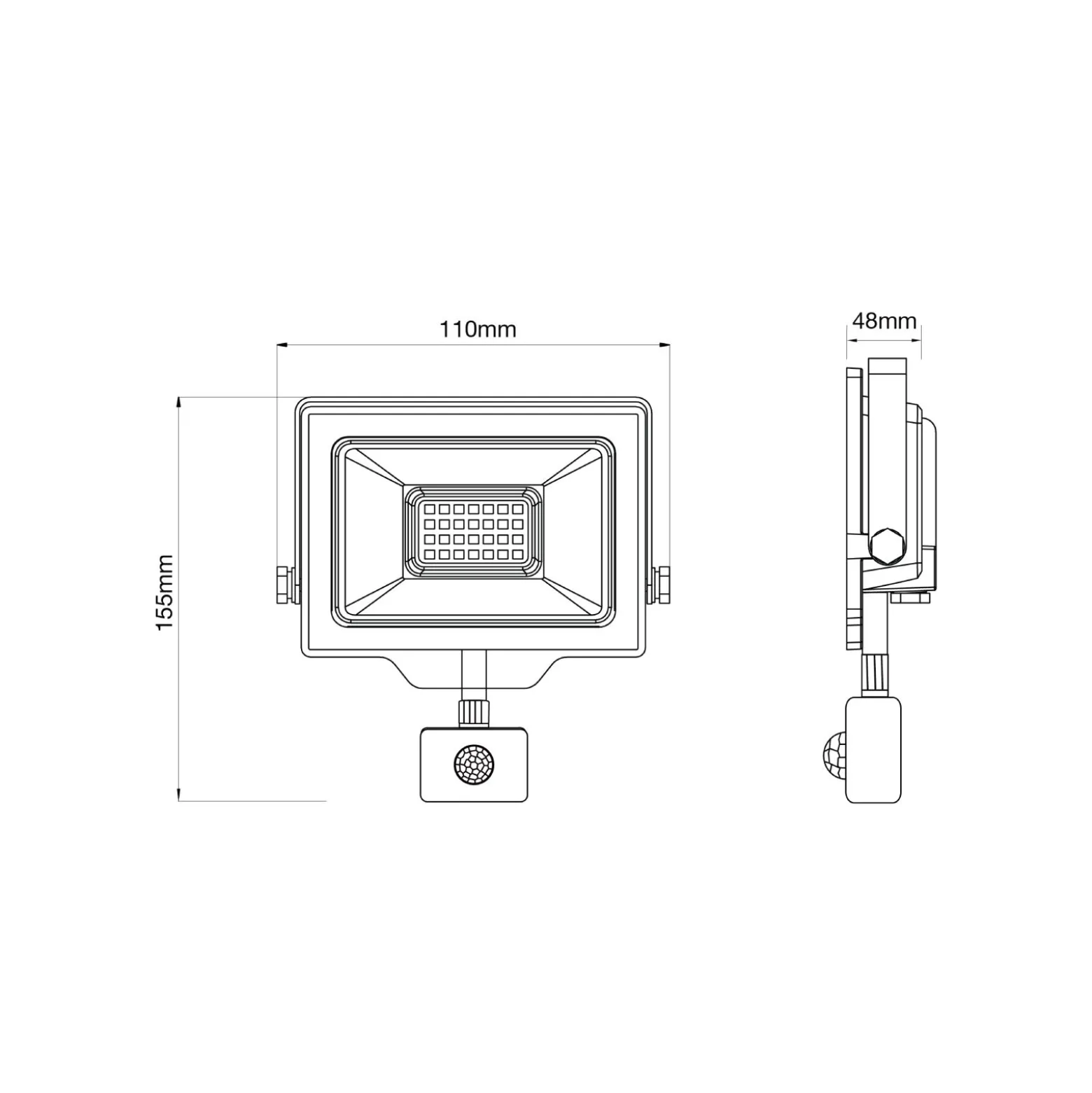 Noxion LED Strålkastare Beamy G3.1 Svart 20W 2200lm 100D - 830 Varm Vit | IP44 - Rörelse- och Ljussensor - Symmetrisk