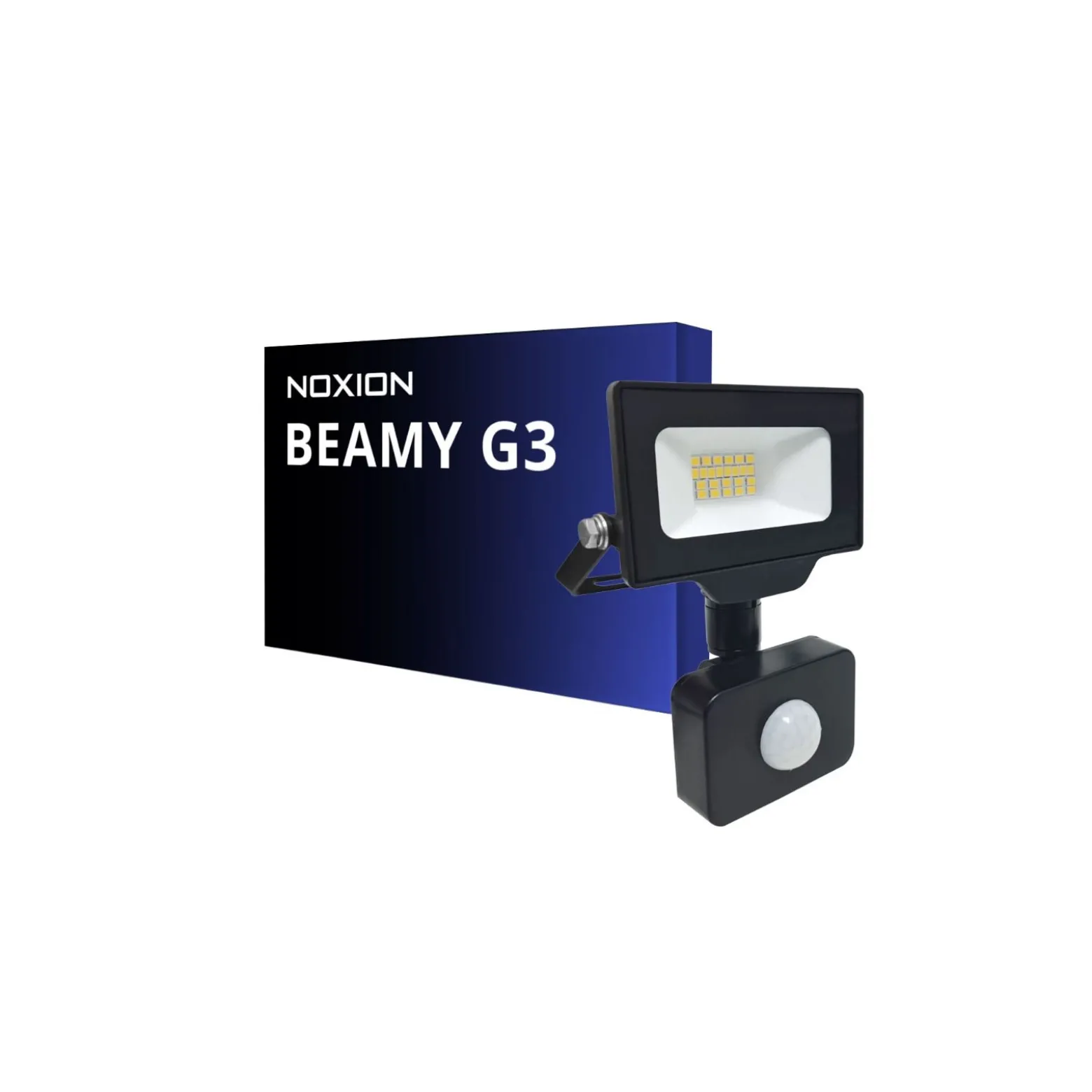 Noxion LED Strålkastare Beamy G3.1 Svart 10W 1100lm 100D - 830 Varm Vit | IP44 - Rörelse- och Ljussensor - Symmetrisk