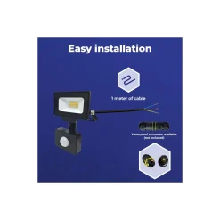 Noxion LED Strålkastare Beamy G3 10W 1100lm 100D - 840 Kallvit | IP44 - Rörelse- och Ljussensor - Symmetrisk