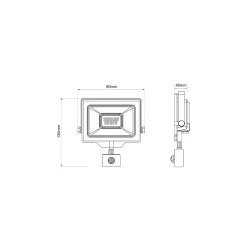Noxion LED Strålkastare Beamy G3 10W 1100lm 100D - 840 Kallvit | IP44 - Rörelse- och Ljussensor - Symmetrisk