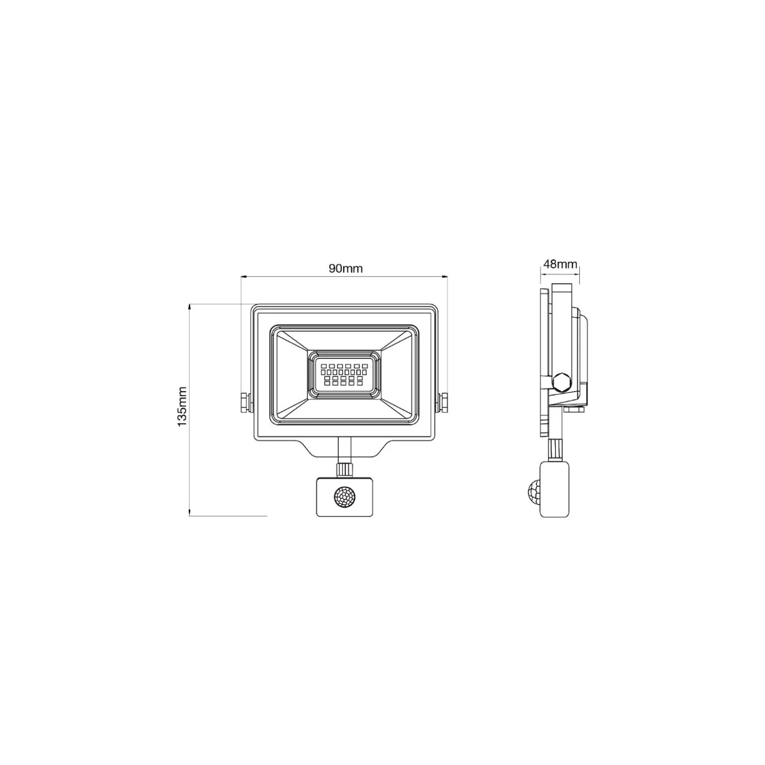 Noxion LED Strålkastare Beamy G3 10W 1100lm 100D - 840 Kallvit | IP44 - Rörelse- och Ljussensor - Symmetrisk