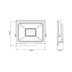 Noxion LED Strålkastare Beamy G3.1 Svart 30W 3300lm 110D - 830 Varm Vit | IP65 - Symmetrisk