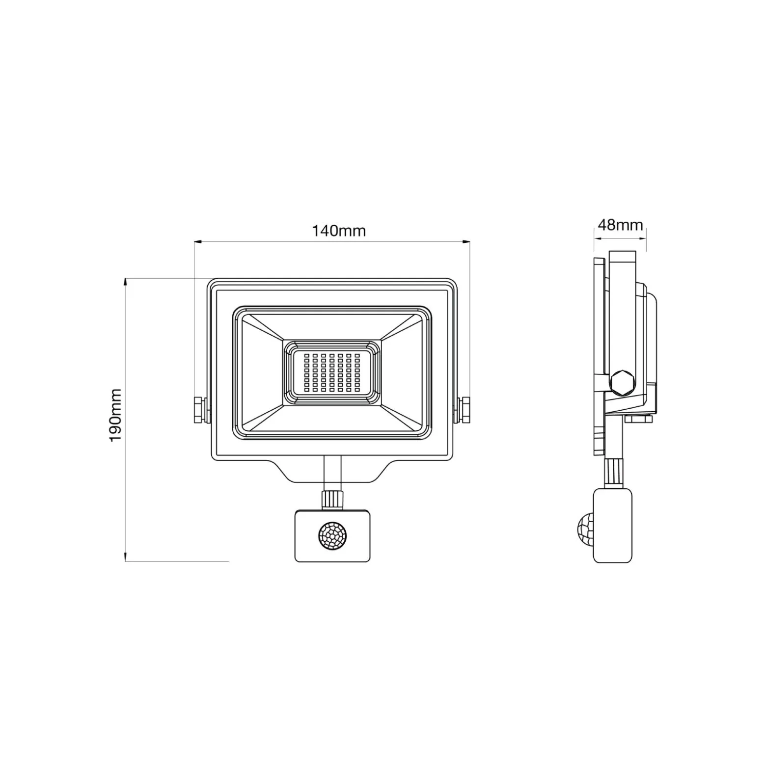 Noxion LED Strålkastare Beamy G3.1 Svart 30W 3300lm 110D - 830 Varm Vit | IP44 - Rörelse- och Ljussensor - Symmetrisk