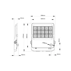 Noxion LED Strålkastare ProBeam V2.0 130W 17300lm 60D - 830-840-865 CCT | IP66 - Asymmetrisk