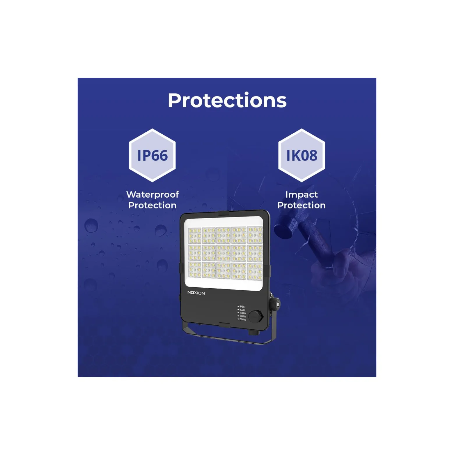 Noxion LED Strålkastare ProBeam V2.0 133-210W 18200-29400lm 60D - 830-840-865 CCT | IP66 - Symmetrisk