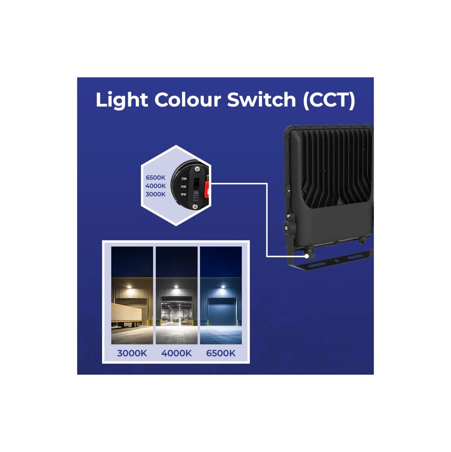 Noxion LED Strålkastare ProBeam V2.0 170W 23200lm 60D - 830-840-865 CCT | IP66 - Asymmetrisk