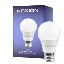 Noxion Lucent Classic LED E27 Päron Matt 4.9W 480lm - 827 Extra Varm Vit | Ersättare 40W