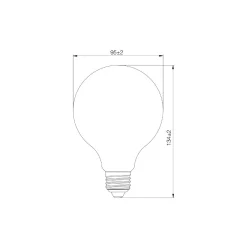 Noxion Lucent Filament LED E27 Globe Klar 7W 806lm - 827 Extra Varm Vit | Dimbar - Ersättare 60W