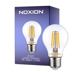 Noxion Lucent Filament LED E27 Päron Klar 7W 806lm - 827 Extra Varm Vit | Ersättare 60W