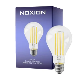 Noxion Lucent Filament LED E27 Päron Filament Klar 10.5W 1521lm - 827 Extra Varm Vit | Ersättare 100W
