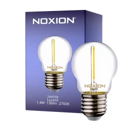 Noxion Lucent LED E27 boll Filament Klar 1.4W 136LM - 827 Extra Varm Vit | Ersättare 15W