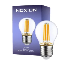 Noxion Lucent LED E27 boll Filament Klar 4.5W 470lm - 827 Extra Varm Vit | Ersättare 40W