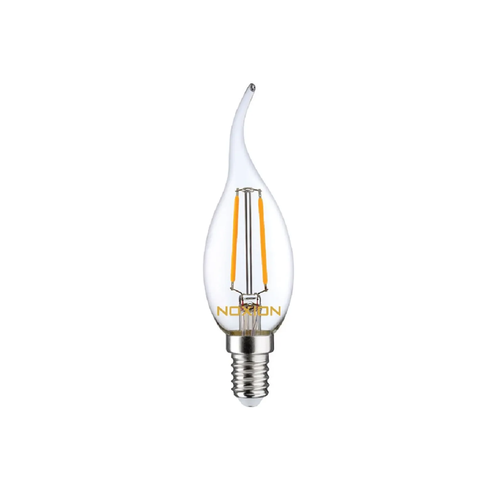 Noxion Lucent LED E14 Bøyd spiss Kronljus Filament Klar 2.5W 250lm - 827 Extra Varm Vit | Ersättare 25W