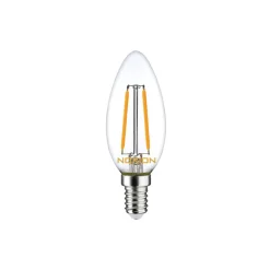 Noxion Lucent LED E14 Kronljus Filament Klar 2.5W 250lm - 827 Extra Varm Vit | Ersättare 25W