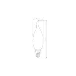 Noxion Lucent LED E14 Kronljus Filament Ambar BA35 4.5W 400lm - 822 Extra Varm Vit | Dimbar - Ersättare 35W