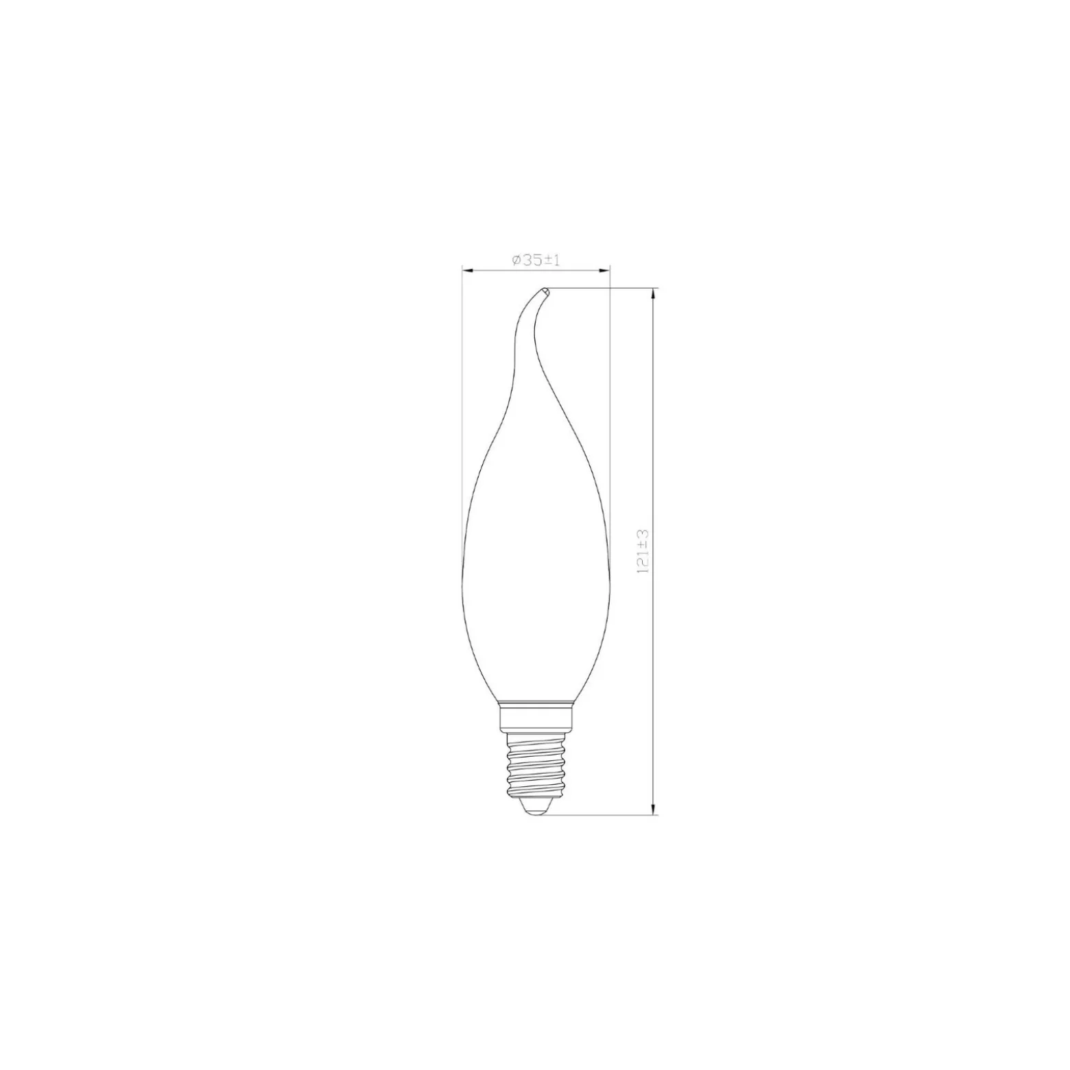 Noxion Lucent LED E14 Kronljus Filament Ambar BA35 4.5W 400lm - 822 Extra Varm Vit | Dimbar - Ersättare 35W