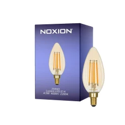Noxion Lucent LED E14 Kronljus Filament Ambar B35 4.5W 400lm - 822 Extra Varm Vit | Dimbar - Ersättare 35W