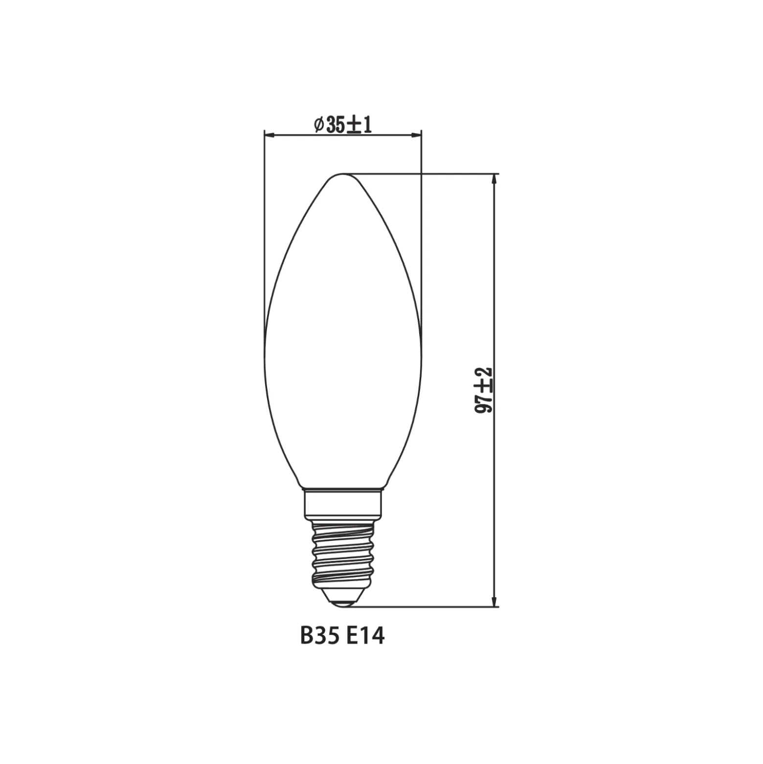 Noxion Lucent LED E14 Kronljus Filament Klar 2.5W 250lm - 827 Extra Varm Vit | Dimbar - Ersättare 25W