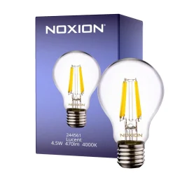 Noxion Lucent LED E27 Päron Filament Klar 4.5W 470lm - 840 Kallvit | Ersättare 40W