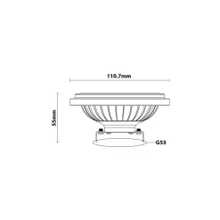 Noxion Lucent LED Spot G53 AR111 11.7W 800lm 40D - 927 Extra Varm Vit | Bästa Färgåtergivning - Dimbar - Ersättare 75W