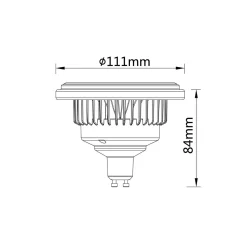 Noxion Lucent LED Spot GU10 AR111 12W 600lm 40D - 930 Varm Vit | Bästa färgåtergivning - Dimbar - Ersättare 50W