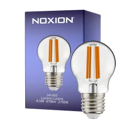 Noxion Lucent Lyster LED E27 boll Filament Klar 4.5W 470lm - 827 Extra Varm Vit | Dimbar - Ersättare 40W