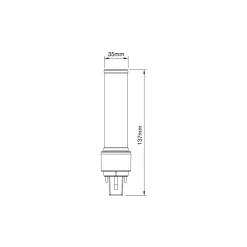 Noxion Lucent PL-C LED 3.6W - 840 Kallvit | 2-Stift - Ersättare 10W