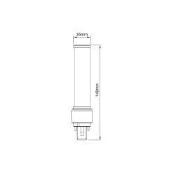 Noxion Lucent PL-C LED 5.2W - 830 Varm Vit | 2-Stift - Ersättare 18W