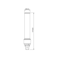 Noxion Lucent PL-C LED 7.4W - 830 Varm Vit | 2-Stift - Ersättare 26W