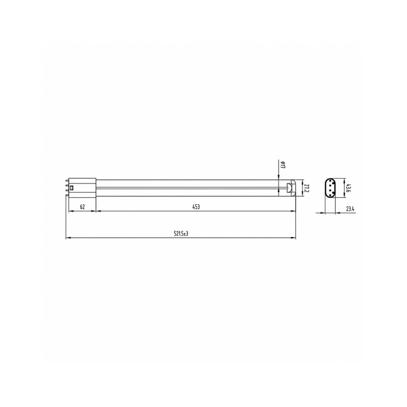 Noxion Lucent PL-L LED 25W 3250lm - 840 Kallvit | 4-Stift - EM/Mains - Ersättare 55W