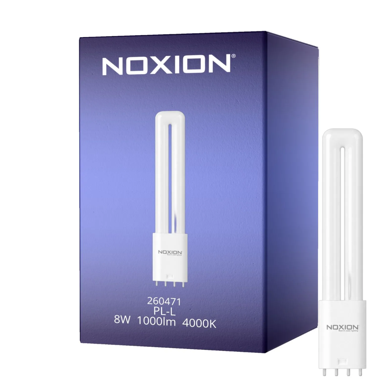 Noxion Lucent PL-L LED 8W 1000lm - 840 Kallvit | 4-Stift - EM/Mains - Ersättare 18W