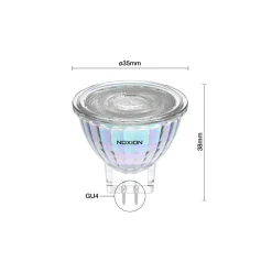 Noxion PerfectColor LED Spot GU4 MR11 2.8W 184lm 36D - 927 Extra Varm Vit | Bästa Färgåtergivning - Ersättare 20W