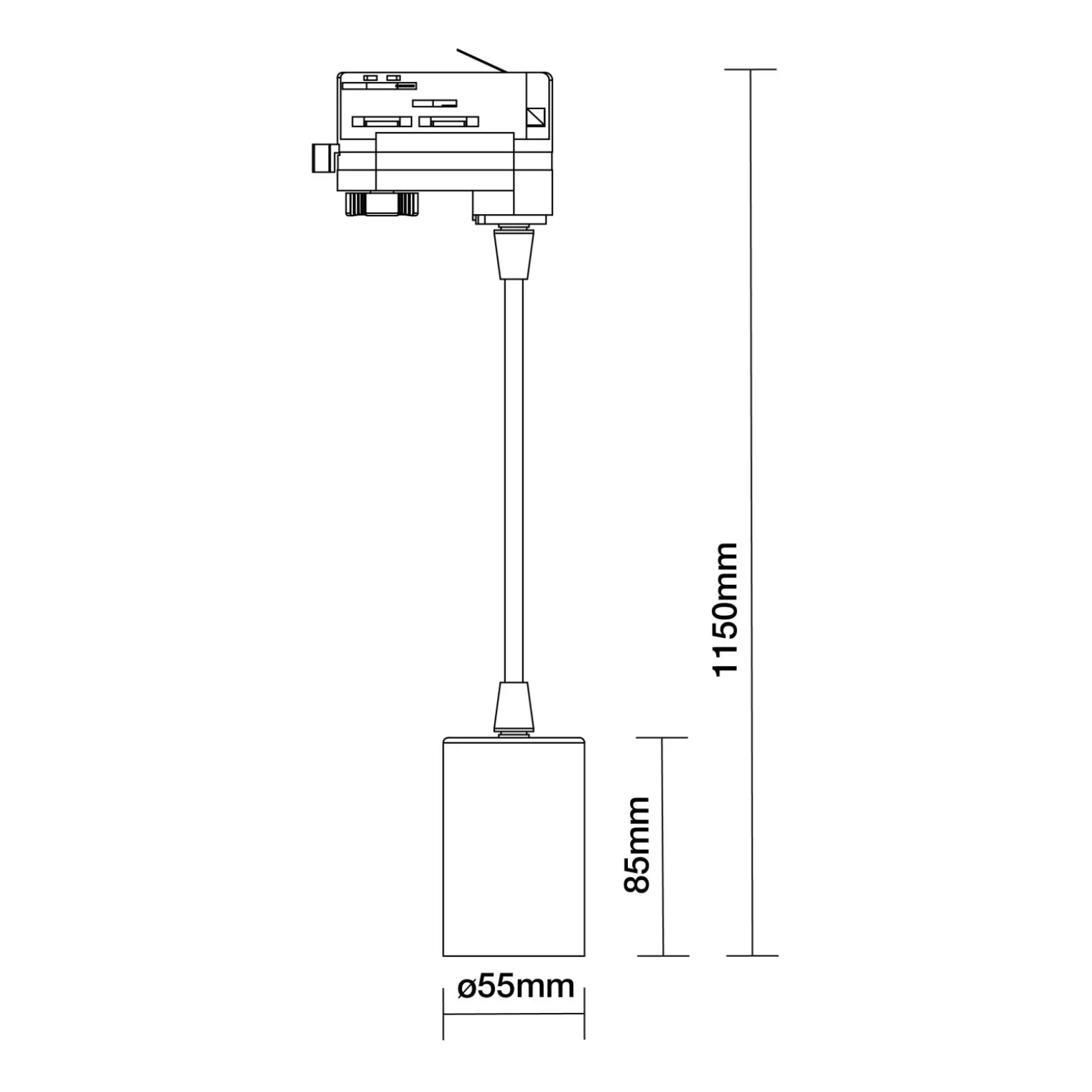 Noxion Skenspot Pendellampa 3-Fas Aluminium Vit | Passande för 1x GU10