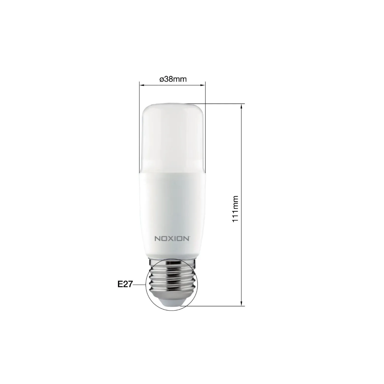 Noxion Stick LED E27 Matt 9.5W 1055lm - 840 Kallvit | Ersättare 75W