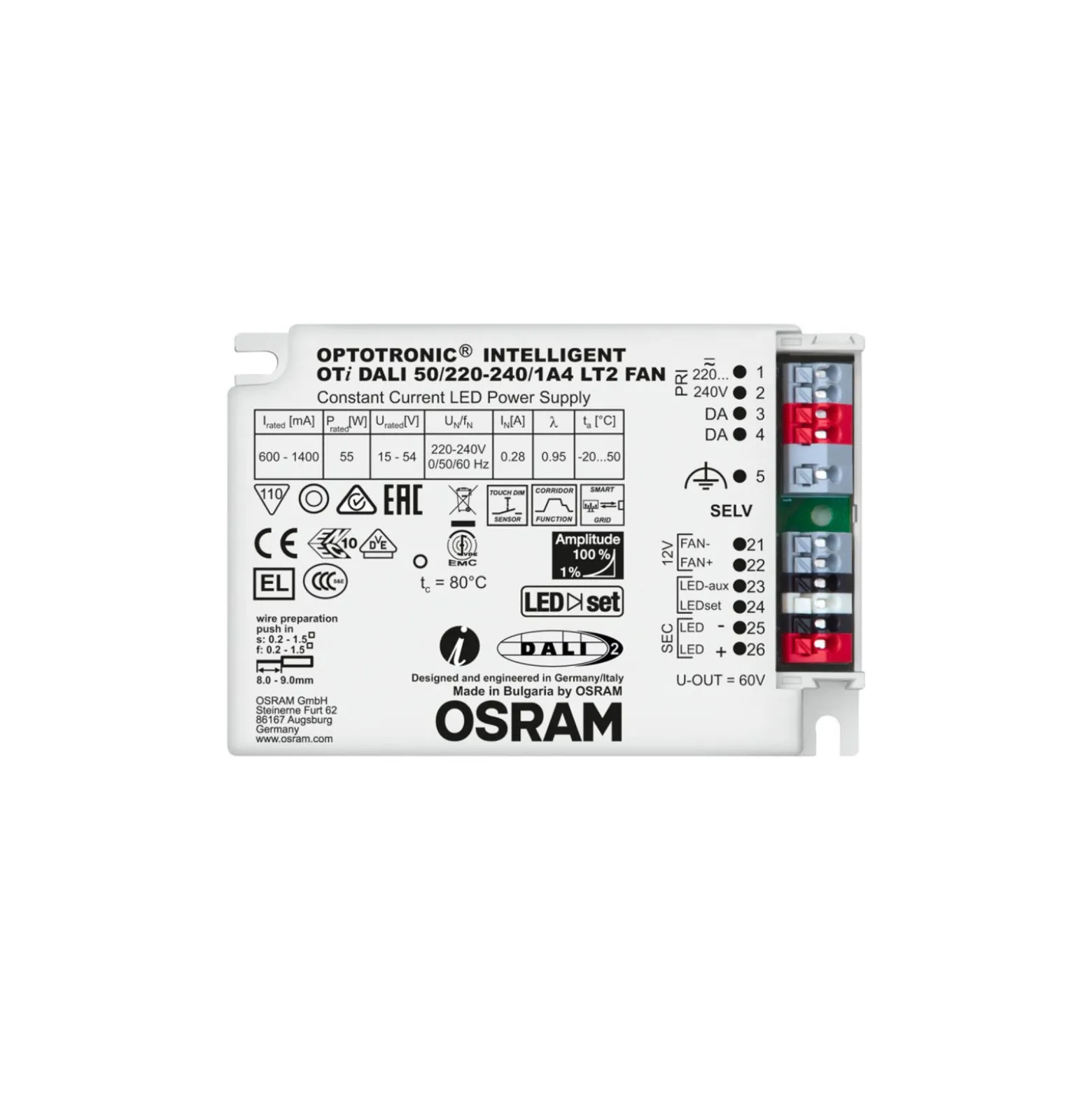 Osram OTI DALI 50/220-240/1A4 LT2FAN VS20
