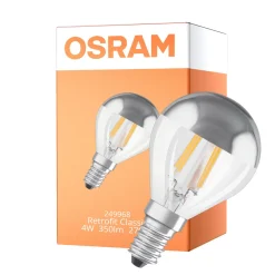 Osram Classic LED E14 Boll Filament Klar 4W 350lm - 827 Extra Varm Vit | Ersättare 31W