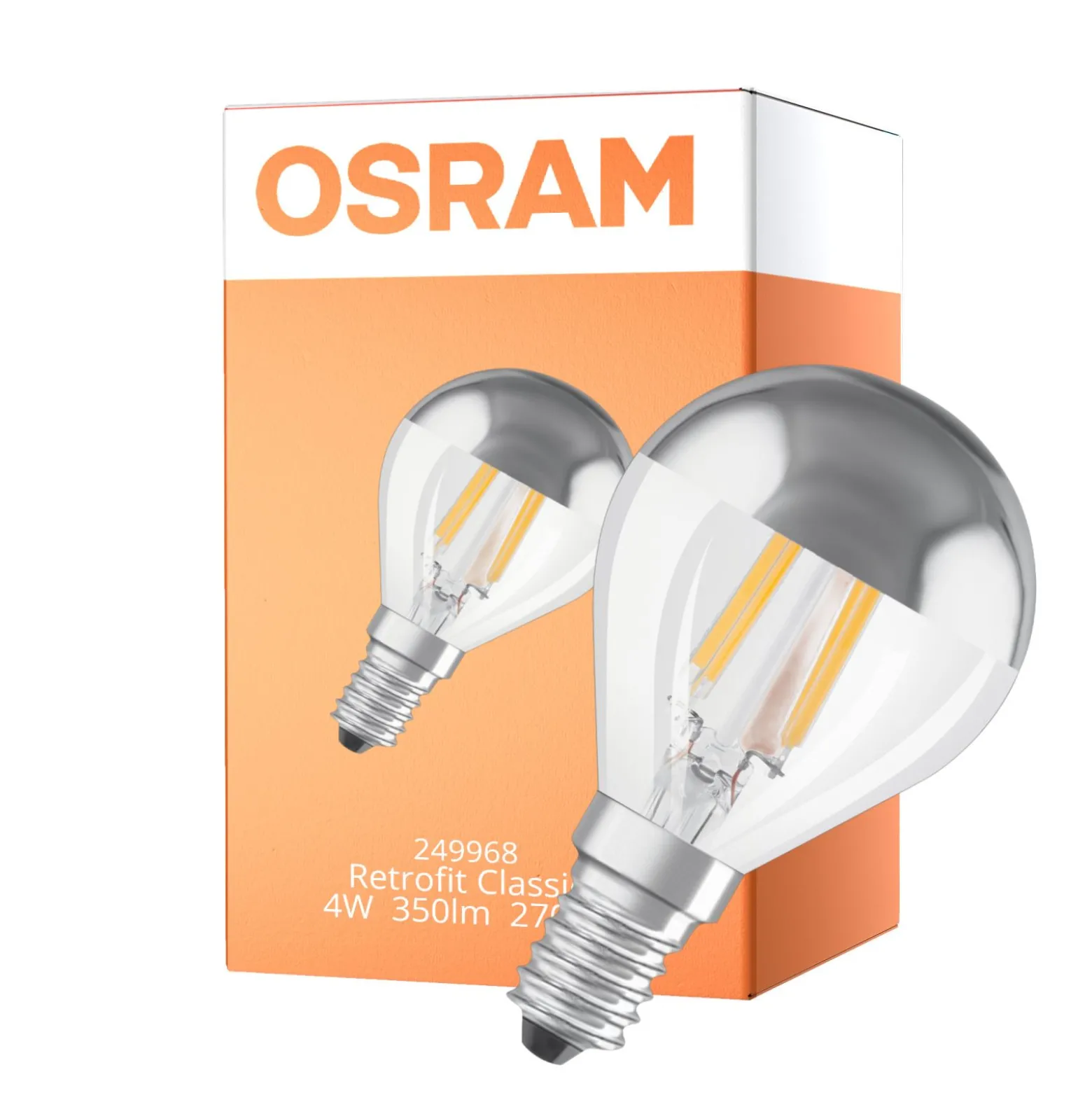 Osram Classic LED E14 Boll Filament Klar 4W 350lm - 827 Extra Varm Vit | Ersättare 31W